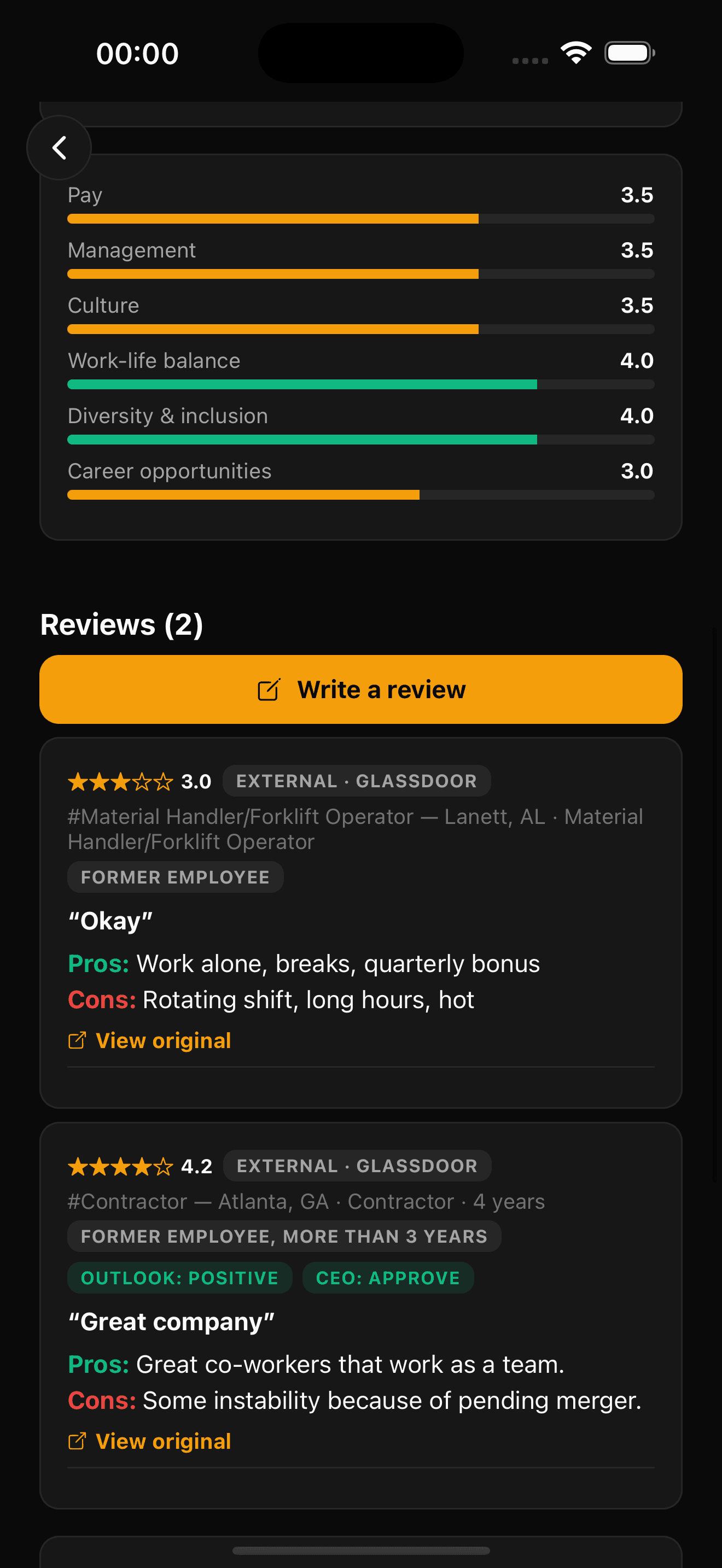 WareWorks app screen